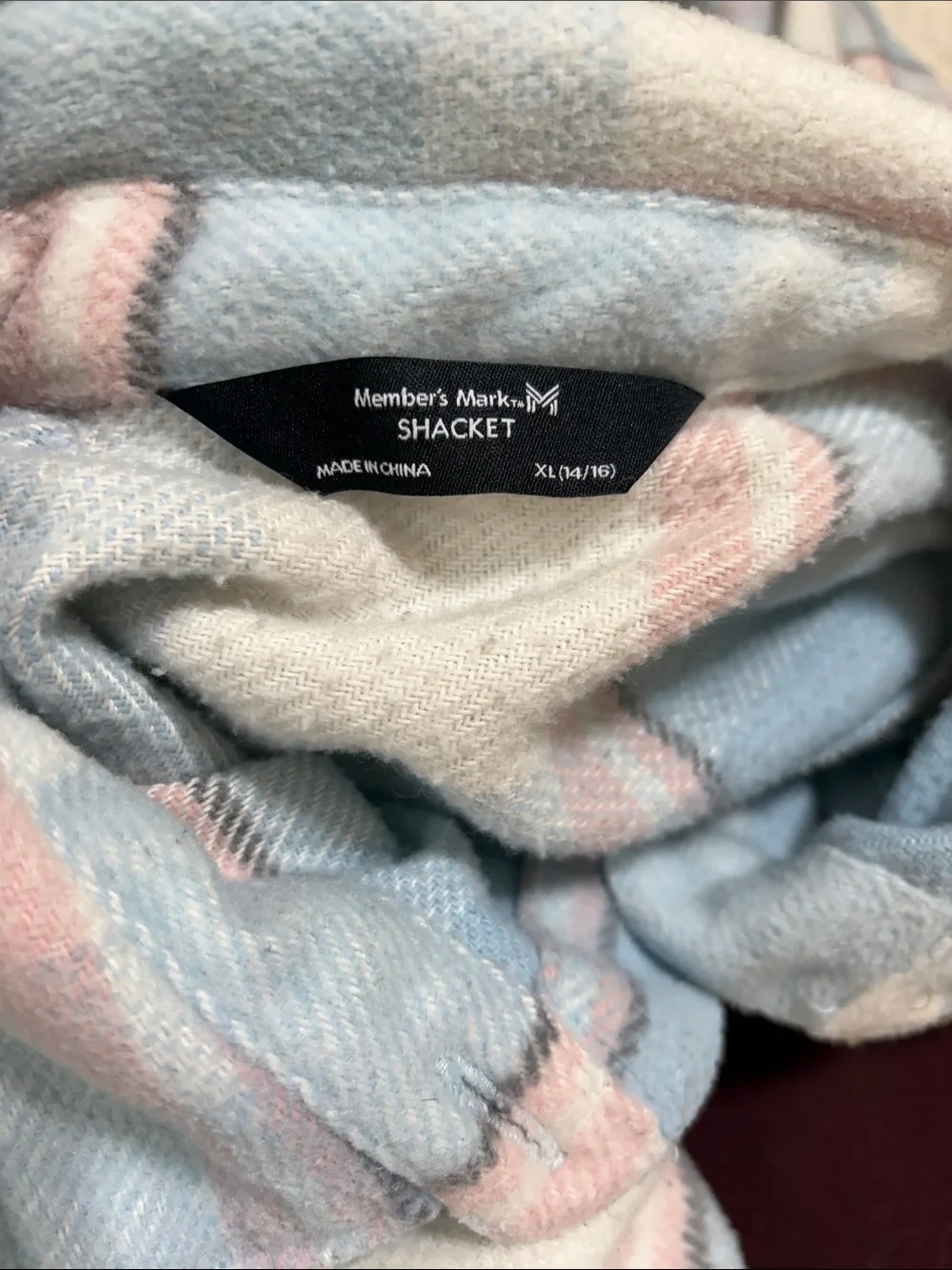 Girls' Pastel Blue & Pink Plaid Shacket